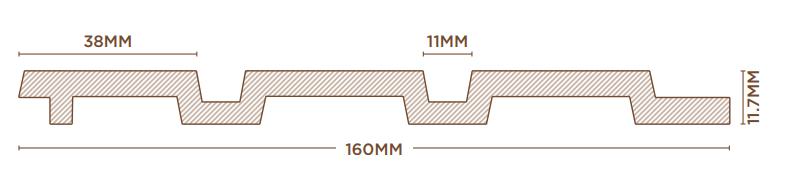 Groove Forest Series Charcoal Louvers Wood Cream 9x0.52 Ft - Rg 7030