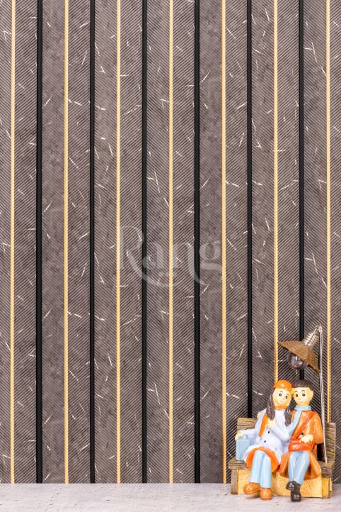 Groove Earth Series Charcoal Louvers Marble & Stone Brown 9x0.66 Ft - Rg 8003