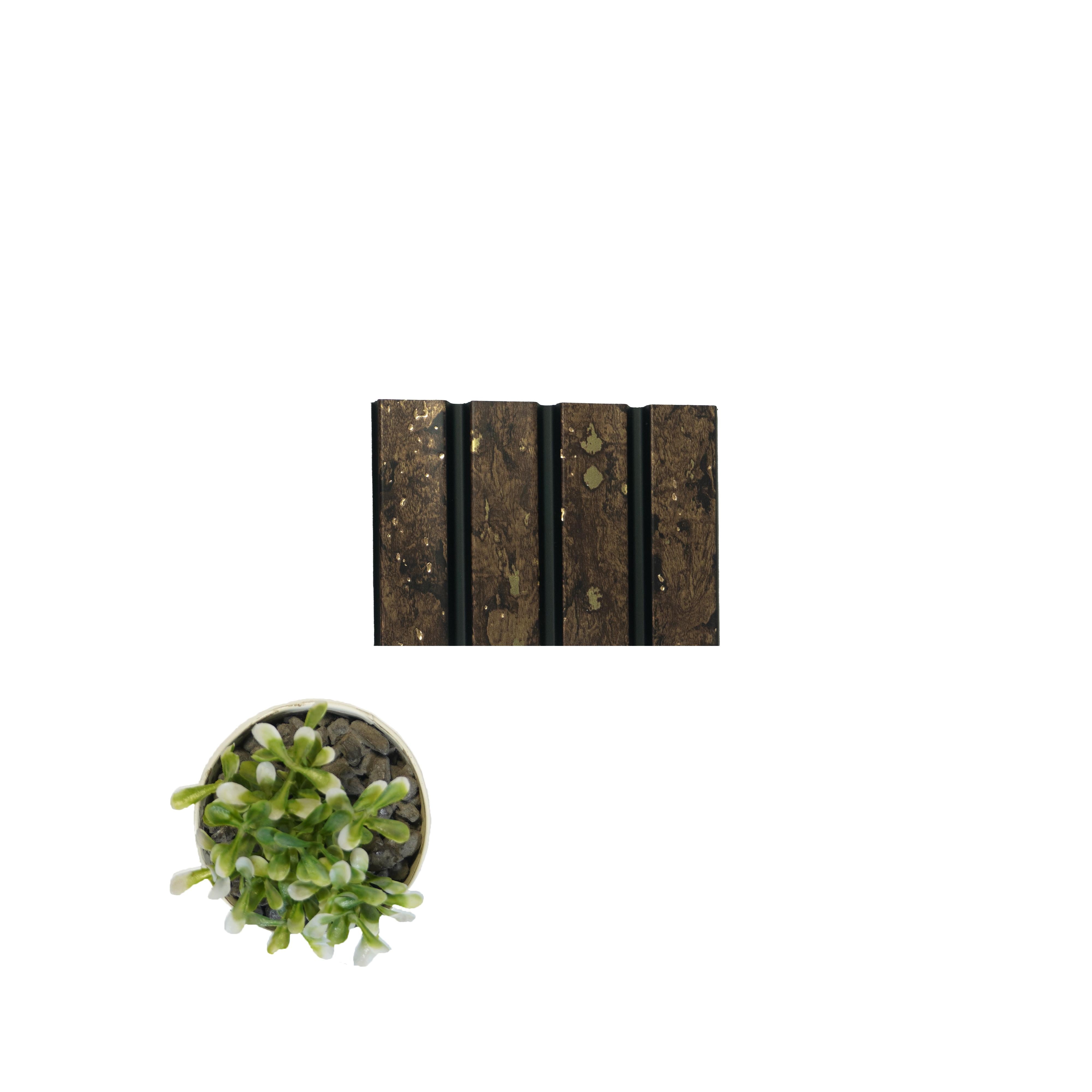 Groove Seamless Planks Series Charcoal Louvers Wood Wenge 9x0.41 Ft - Rg 5005