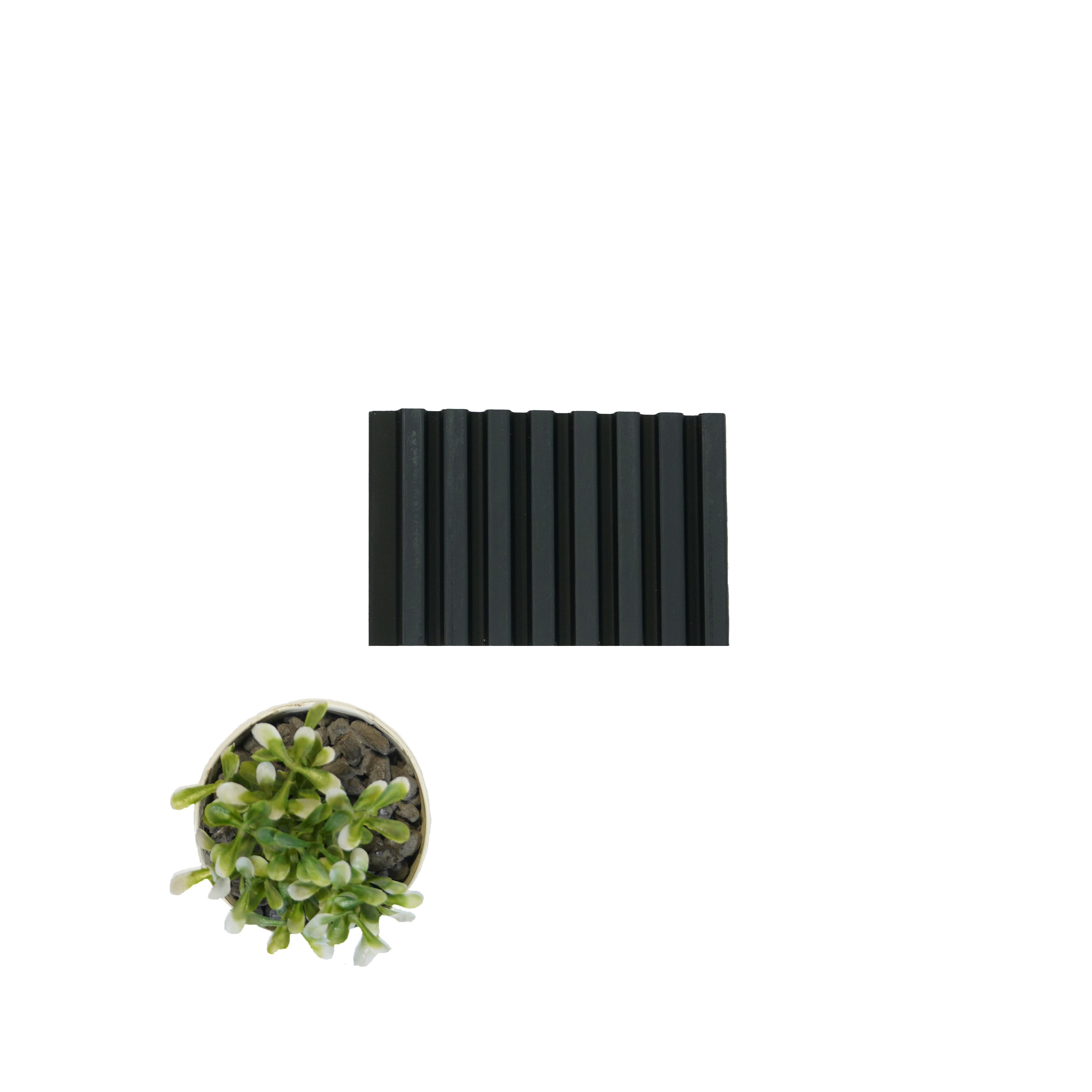 Groove Seamless Planks Series Charcoal Louvers Wood Wenge 9x0.41 Ft - 5021