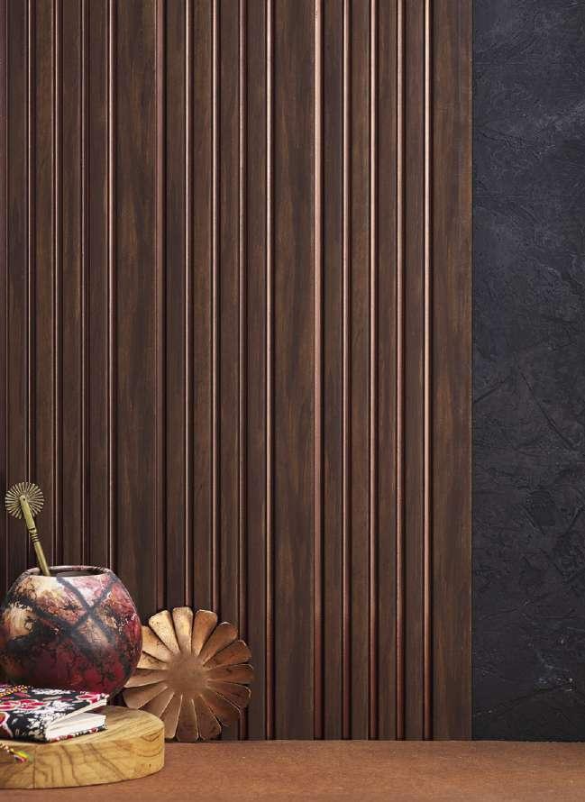 Groove Seamless Planks Series Charcoal Louvers Wood Wenge 9x0.41 Ft - 5030
