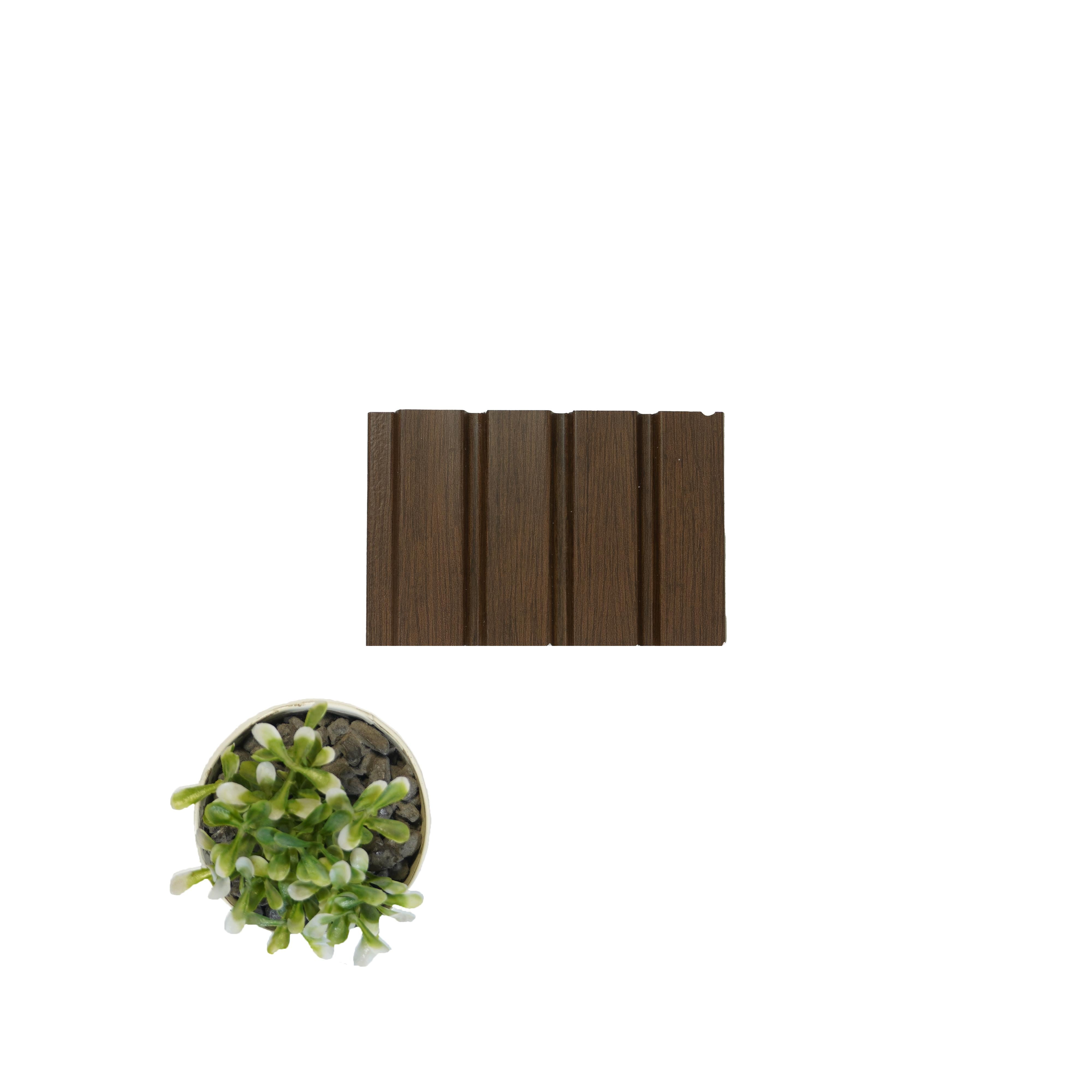 Groove Seamless Planks Series Charcoal Louvers Wood Brown 9x0.41 Ft - Rg 5073