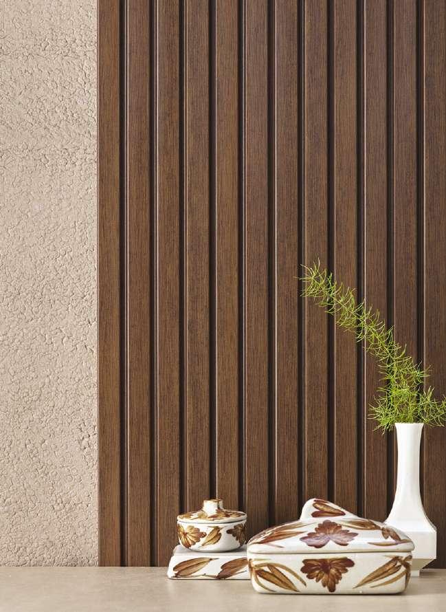 Groove Seamless Planks Series Charcoal Louvers Wood Brown 9x0.41 Ft - Rg 5073