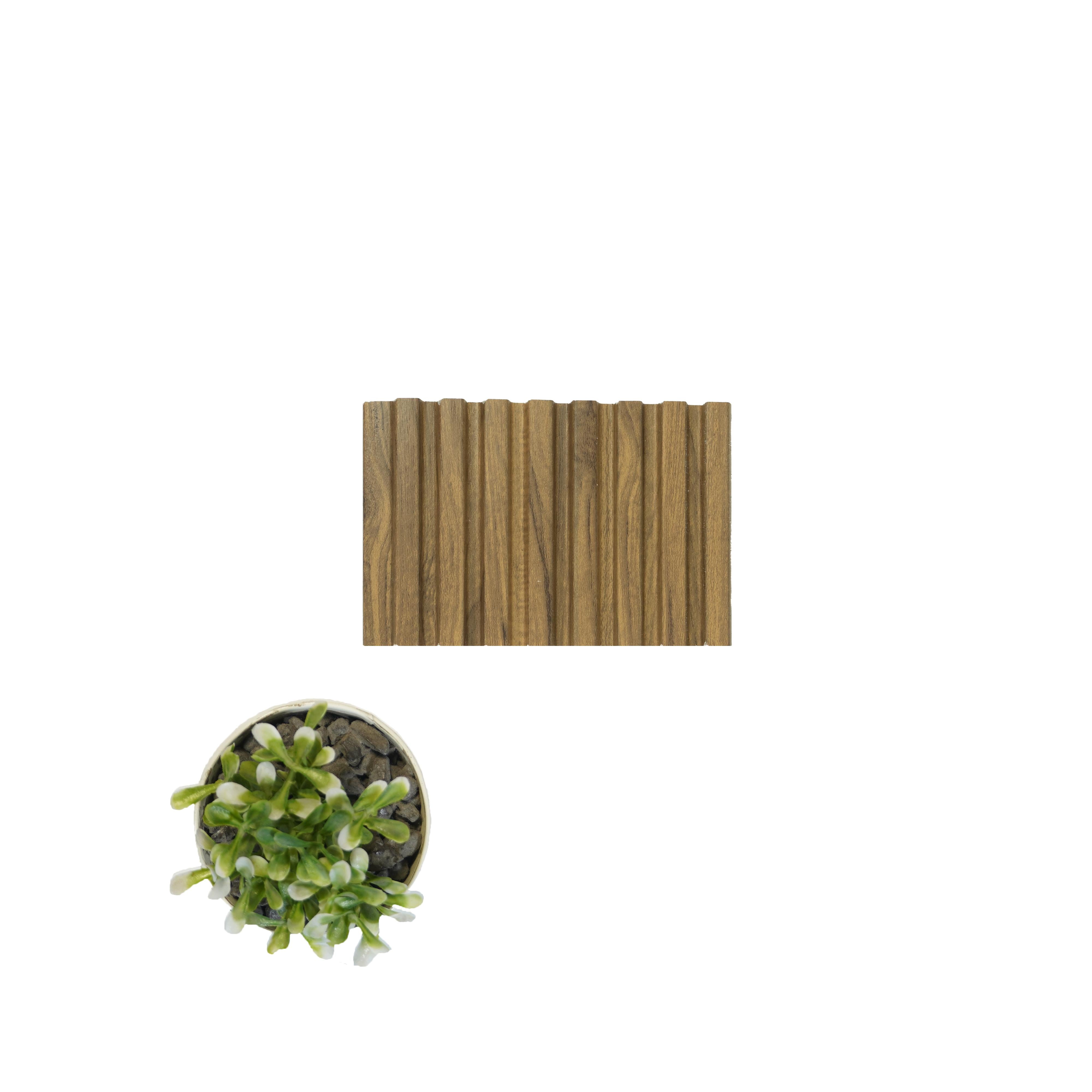 Groove Seamless Planks Series Charcoal Louvers Wood Brown 9x0.41 Ft - Rg 5084