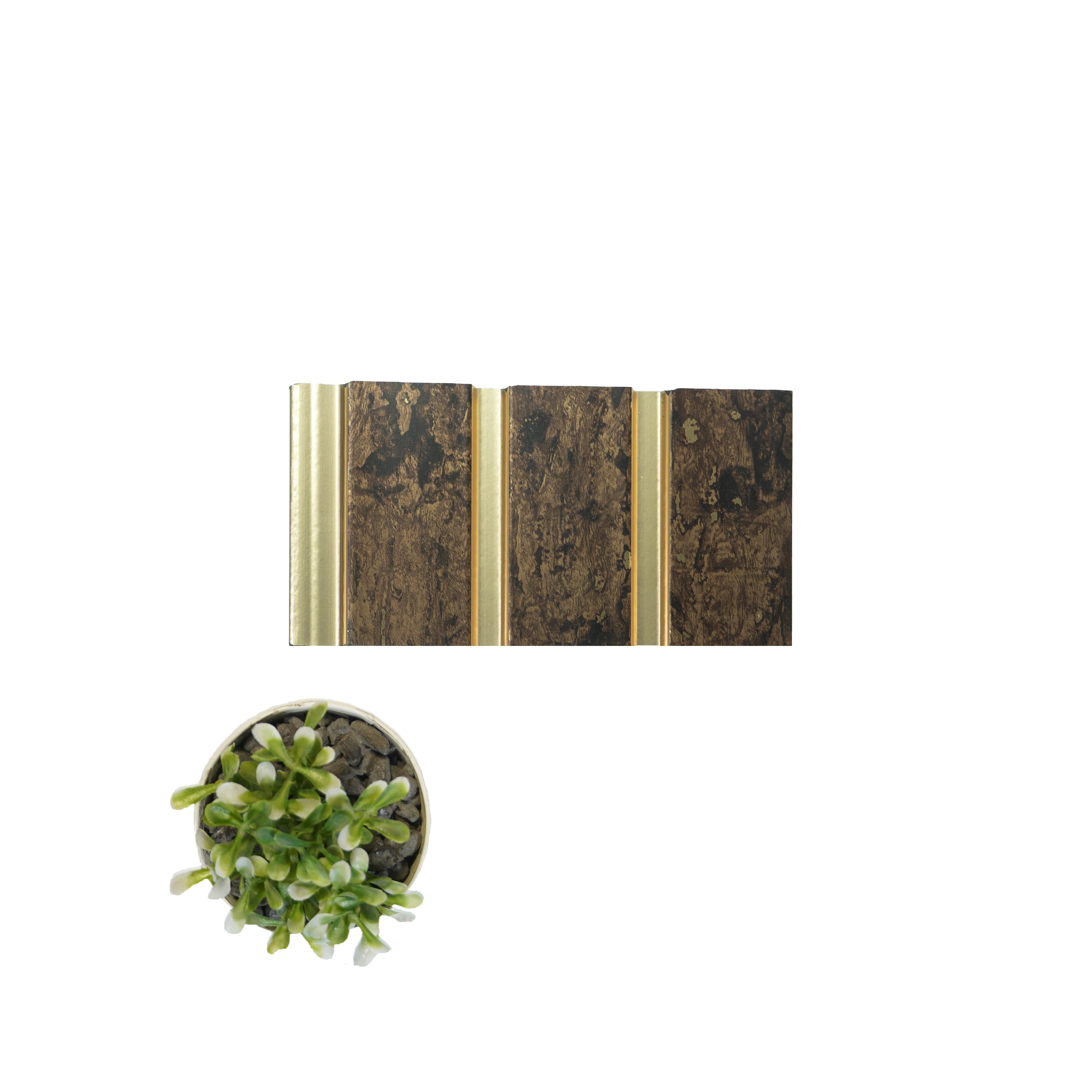 Groove Seamless Planks Series Charcoal Louvers Wood Wenge 9x0.54 Ft - Rg 7006