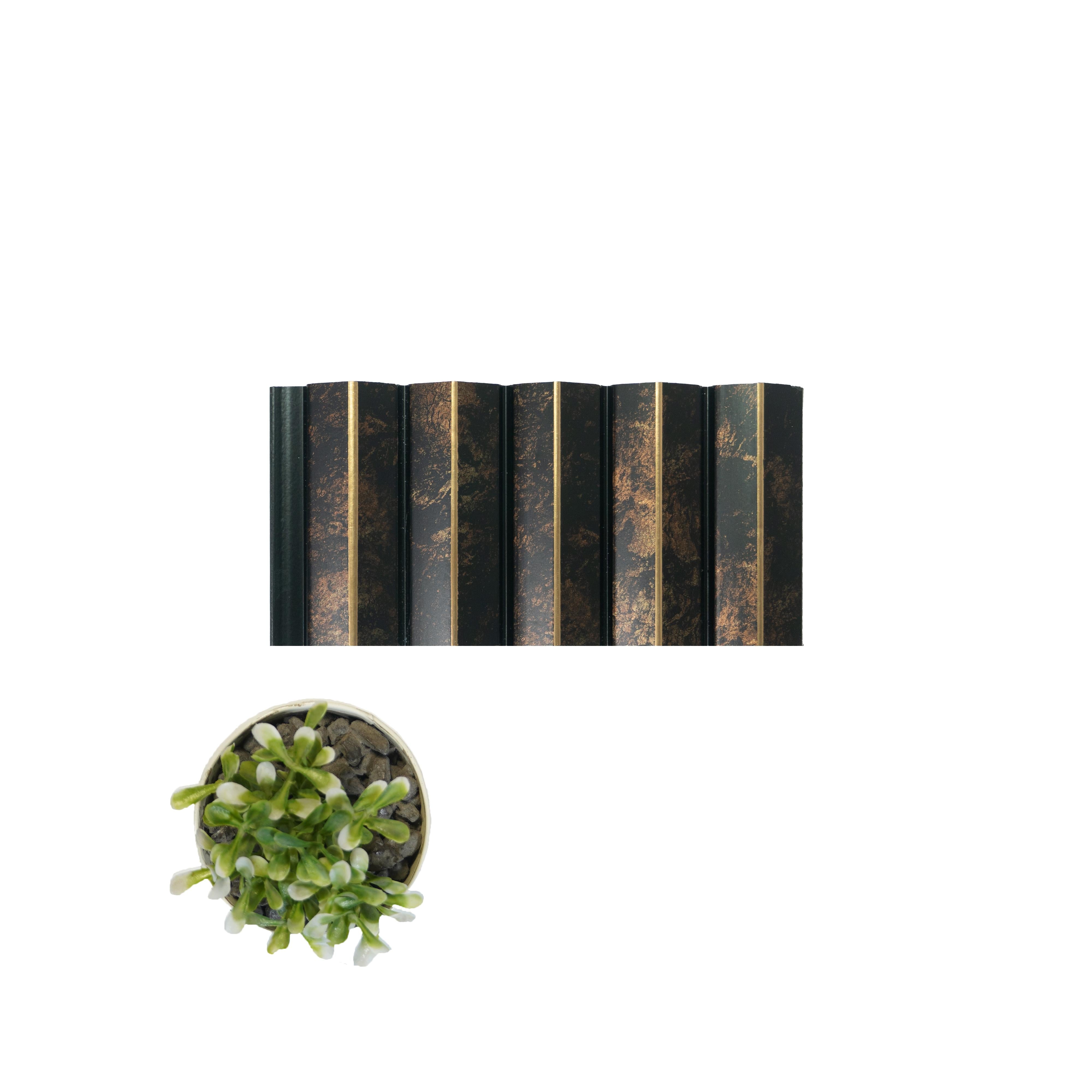 Groove Seamless Planks Series Charcoal Louvers Designer Brown 9x0.55 Ft - 7008