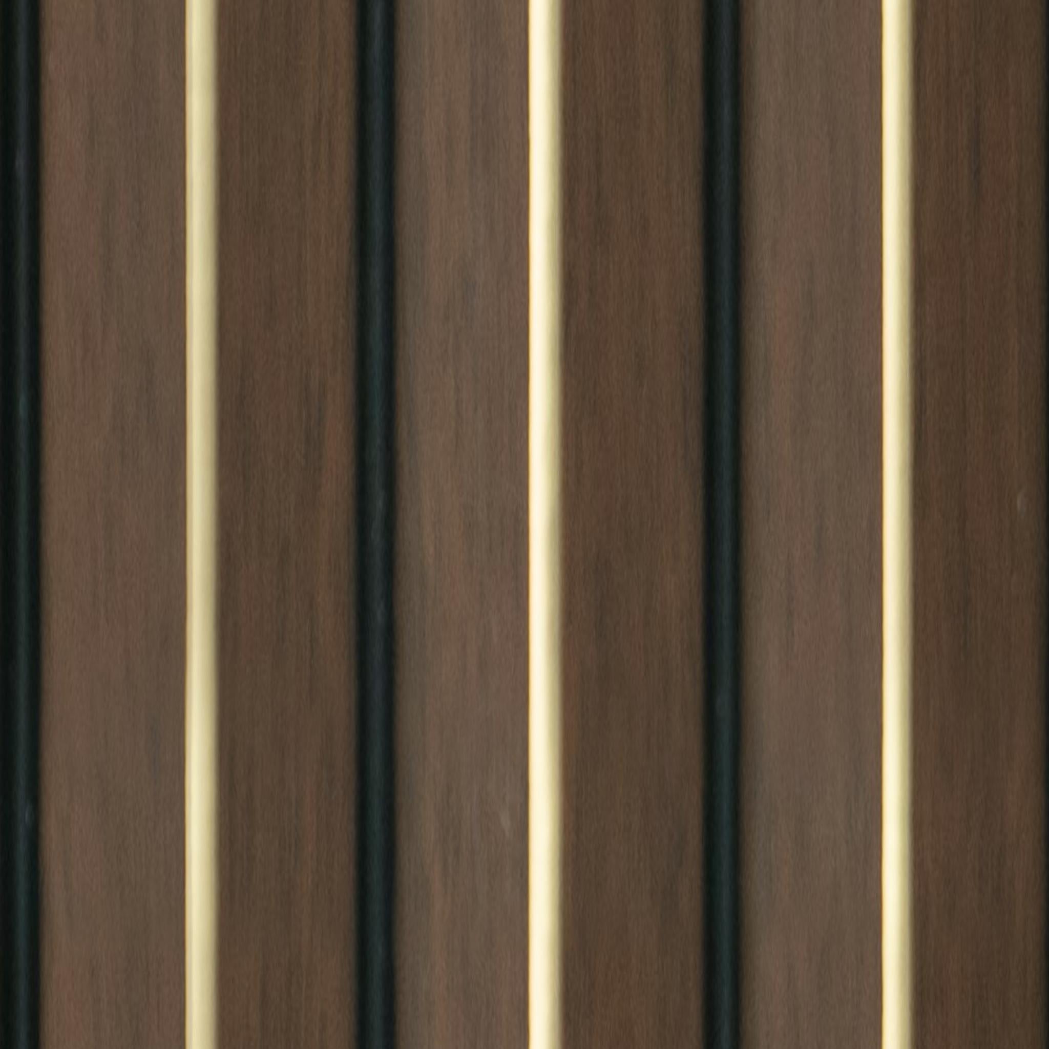 Groove Seamless Planks Series Charcoal Louvers Designer Brown 9x0.55 Ft - 7008