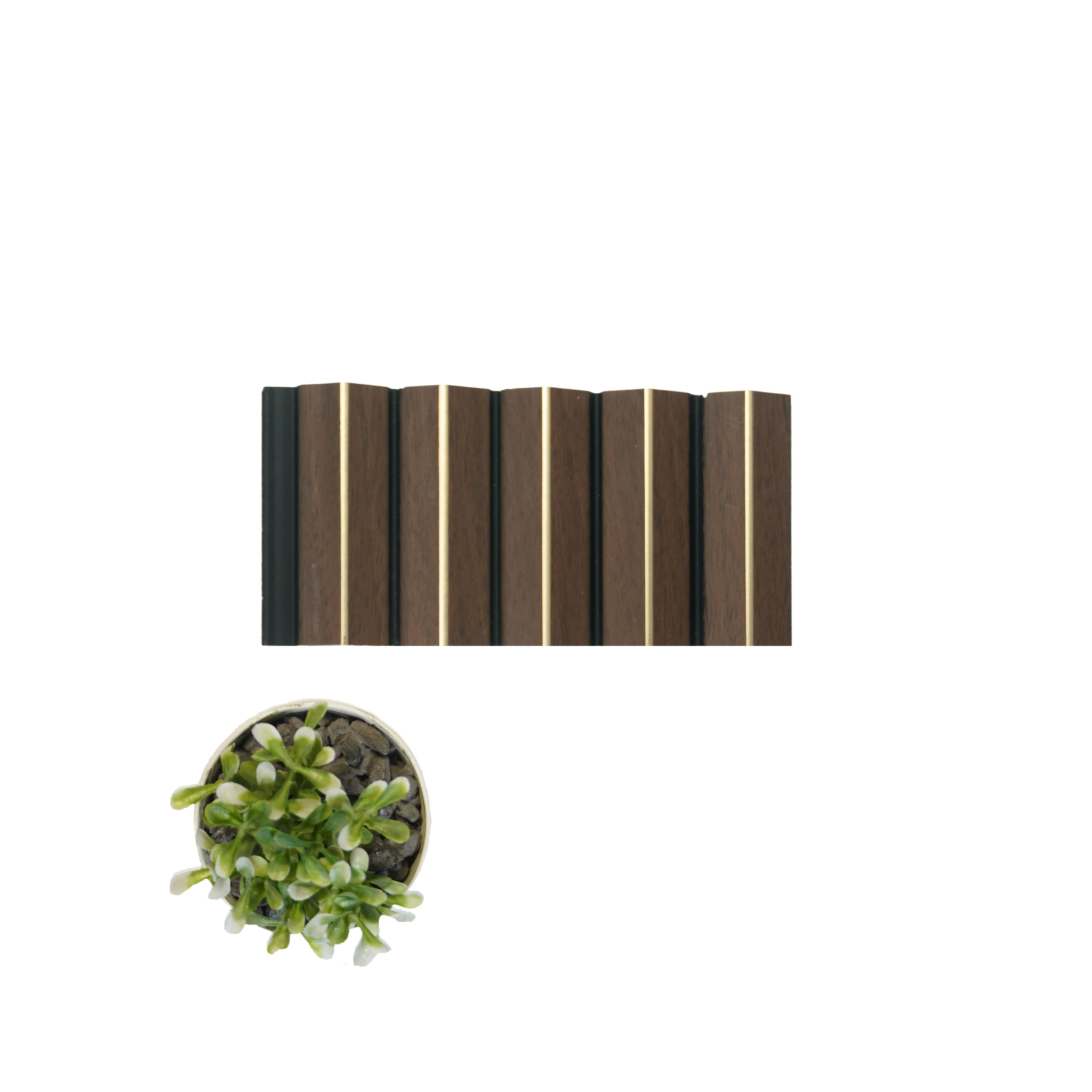 Groove Seamless Planks Series Charcoal Louvers Wood Brown 9x0.55 Ft - Rg 7013