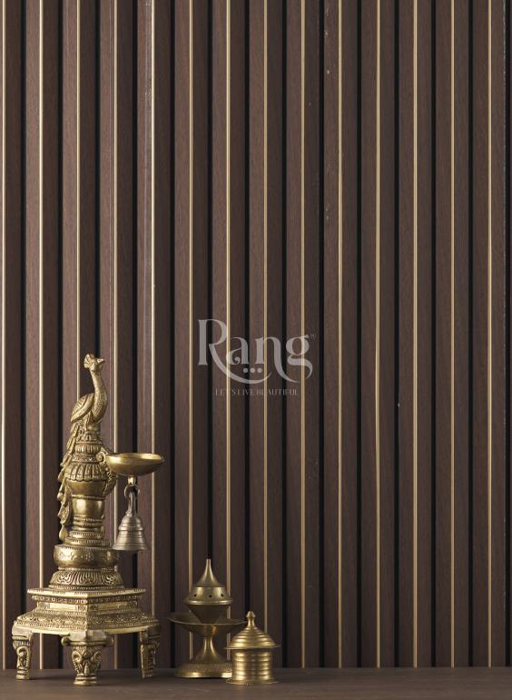 Groove Seamless Planks Series Charcoal Louvers Wood Brown 9x0.55 Ft - Rg 7013