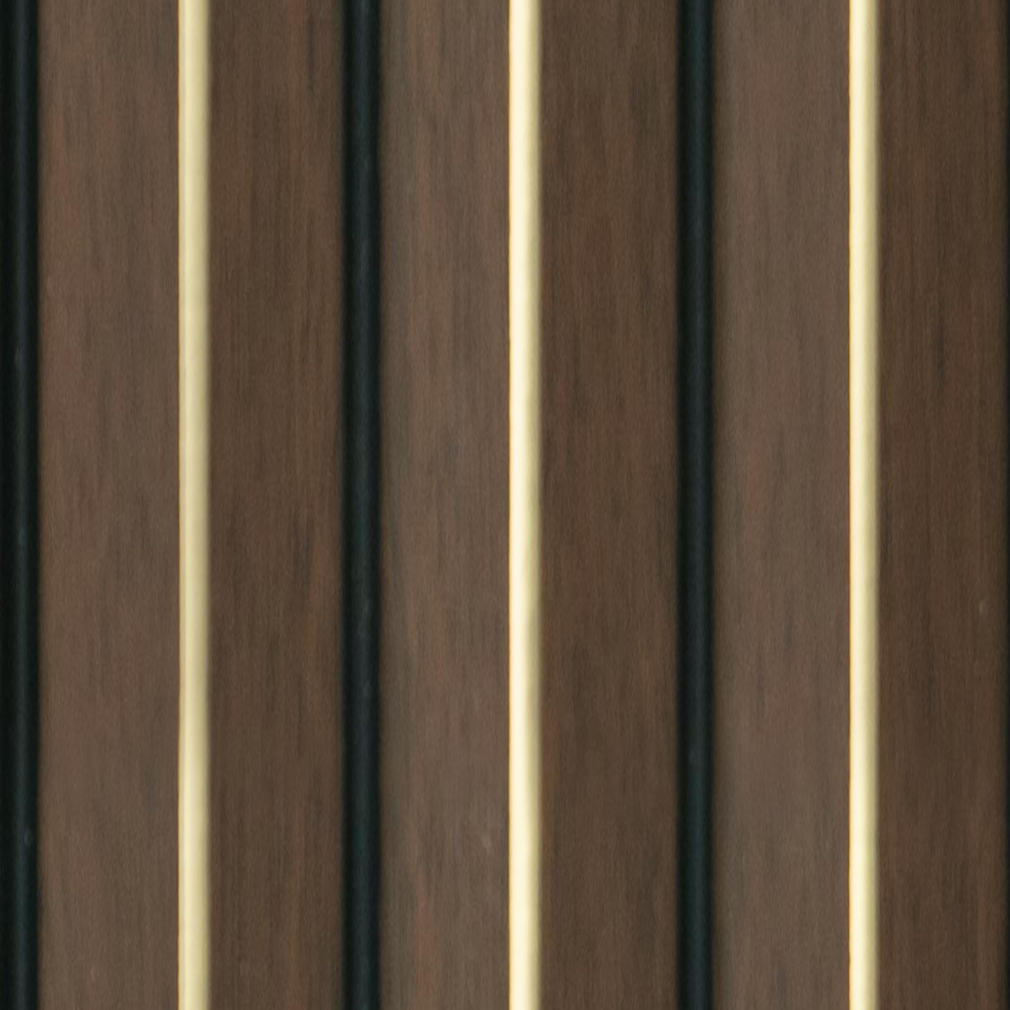 Groove Seamless Planks Series Charcoal Louvers Wood Brown 9x0.55 Ft - Rg 7013