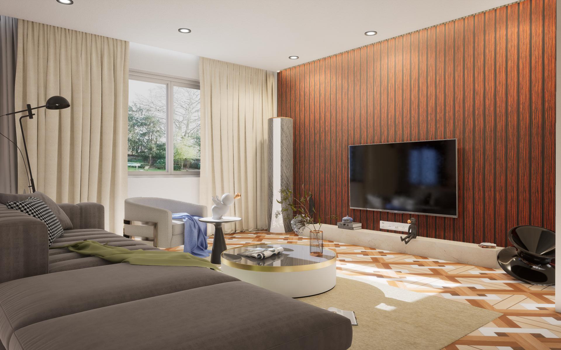 Red Charcoal Louvers Wood 8x0.41 Ft - 4025