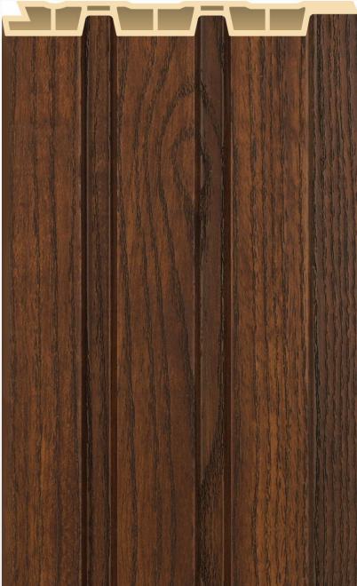 Interlock Wpc Louvers Panel Wood Rich Walnut 9.5x0.4 Ft - Pn 02570 D