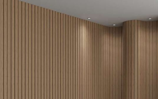 Pare Panels Soffit Design Interior Wall & Ceiling Panel 10x1.1 ft wood louvers Brown Royal_Nut
