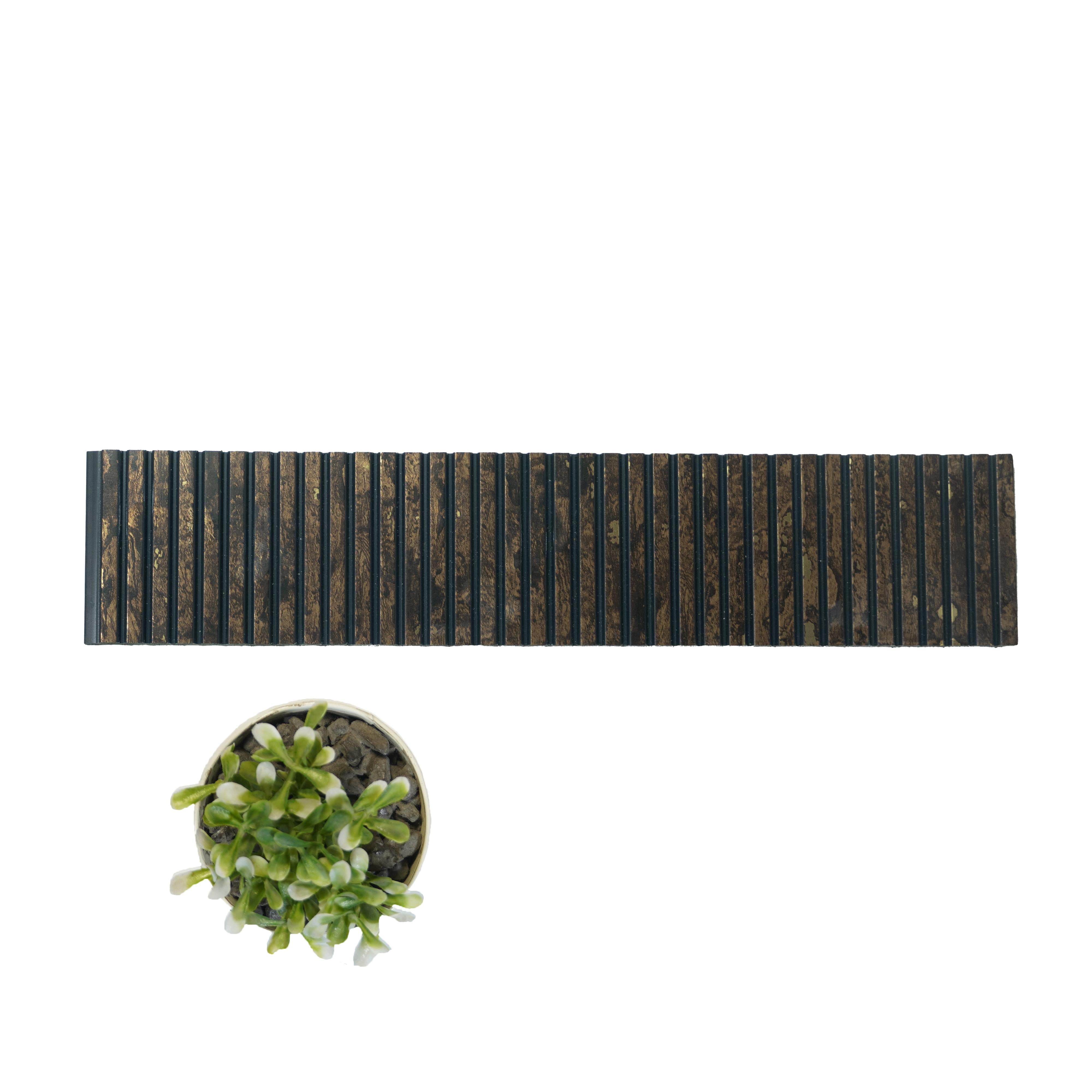 Rang Charcoal Louver Wood Rustic Brown 8x1 Ft - Ra 8105