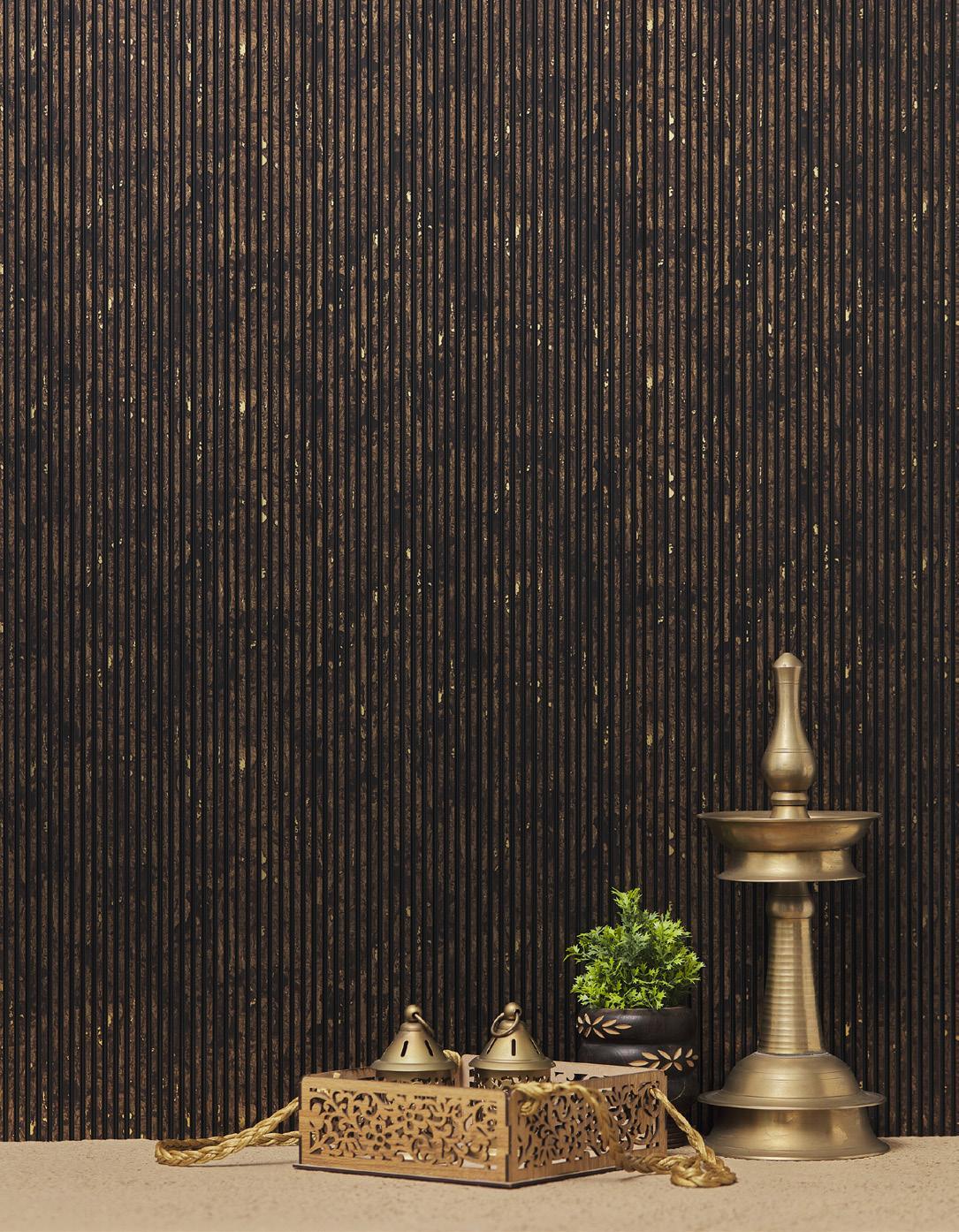 Rang Charcoal Louver Wood Rustic Brown 8x1 Ft - Ra 8105