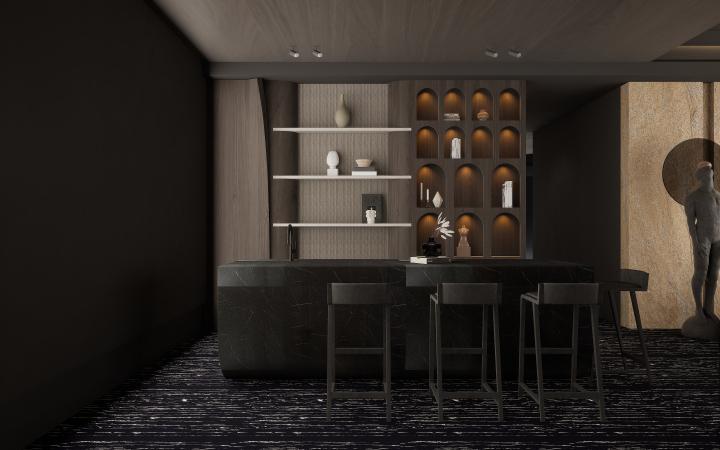 Leon 8 Ft X 5 Inch Panel Marble & Stone Louvers Grey 8x0.41 - Sm 4503