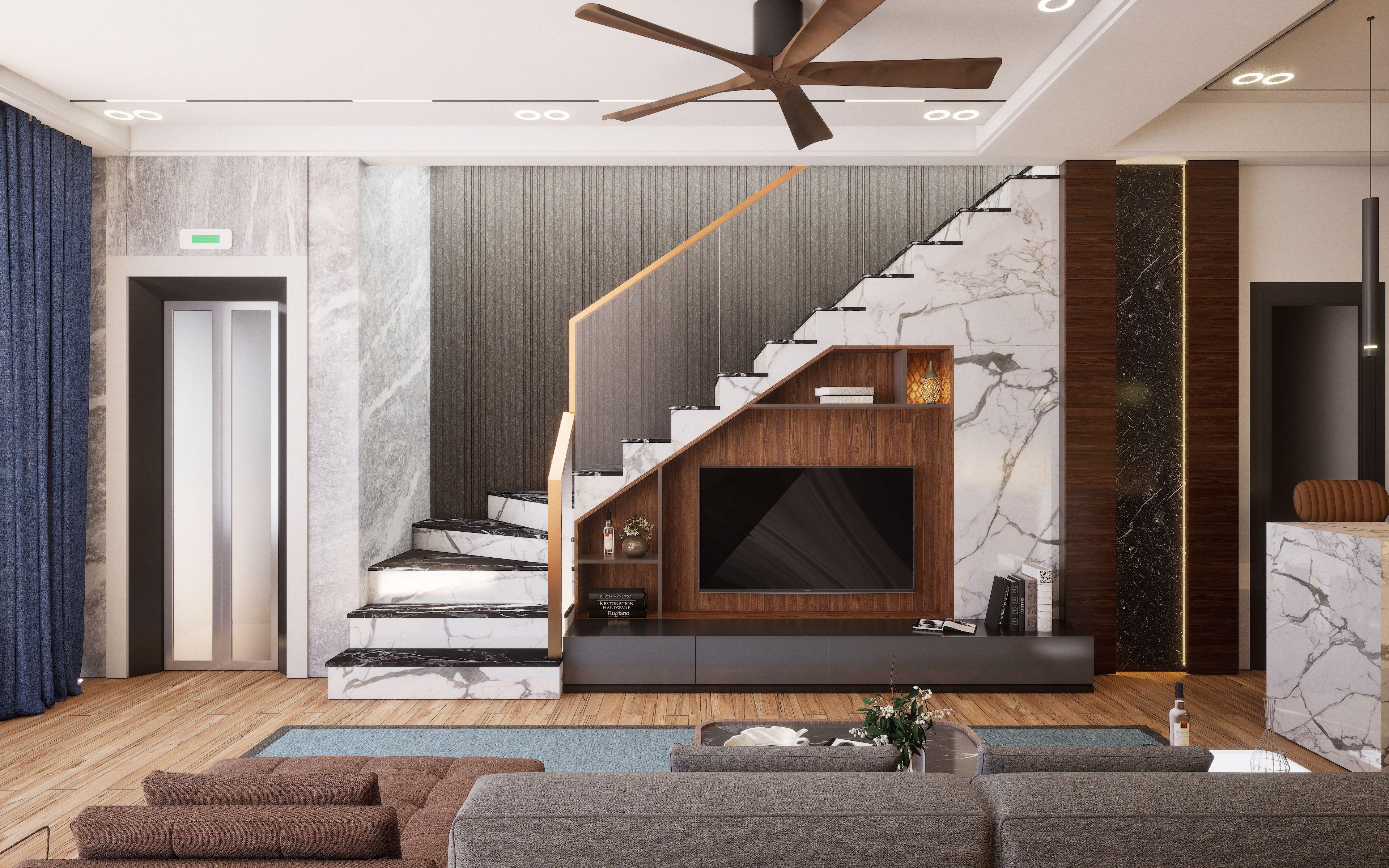 Leon 8 Ft X 5 Inch Panel Marble & Stone Louvers Grey 8x0.41 - Sm 4503