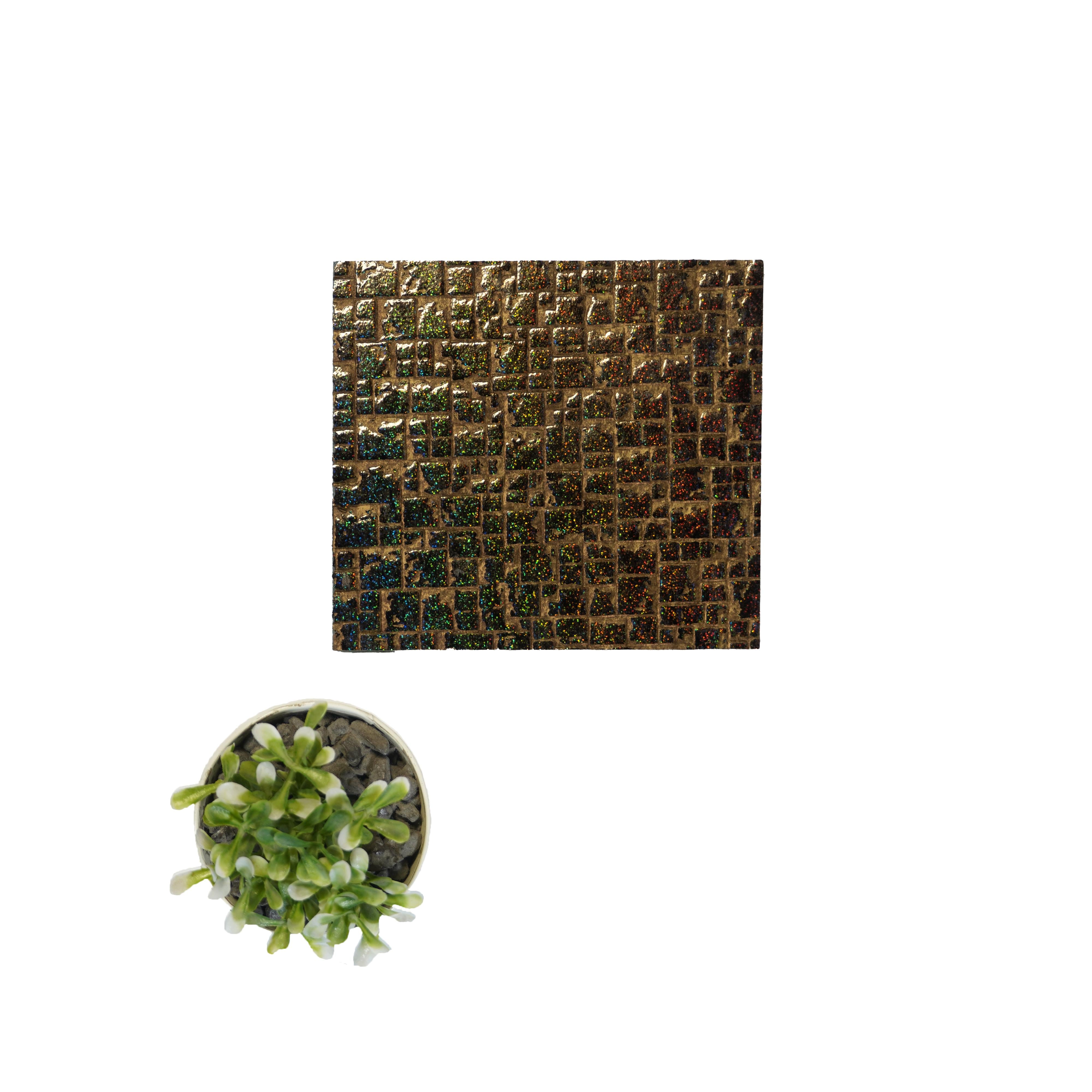 Charcoal Decorative Wall Panel Marble & Stone Gold 8x2 Ft - 1104