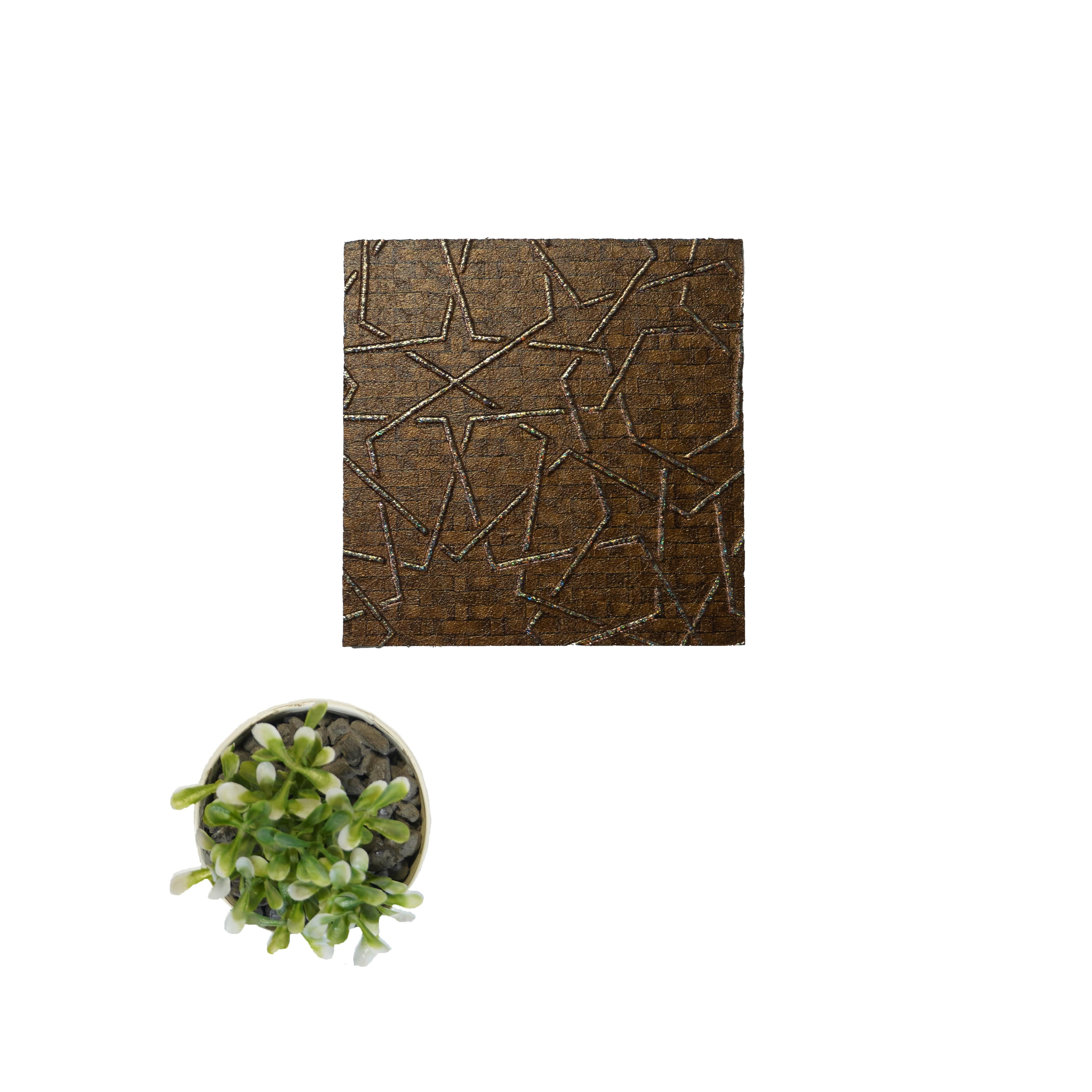 Charcoal Decorative Wall Panel Designer Gold 8x2 Ft - 1133