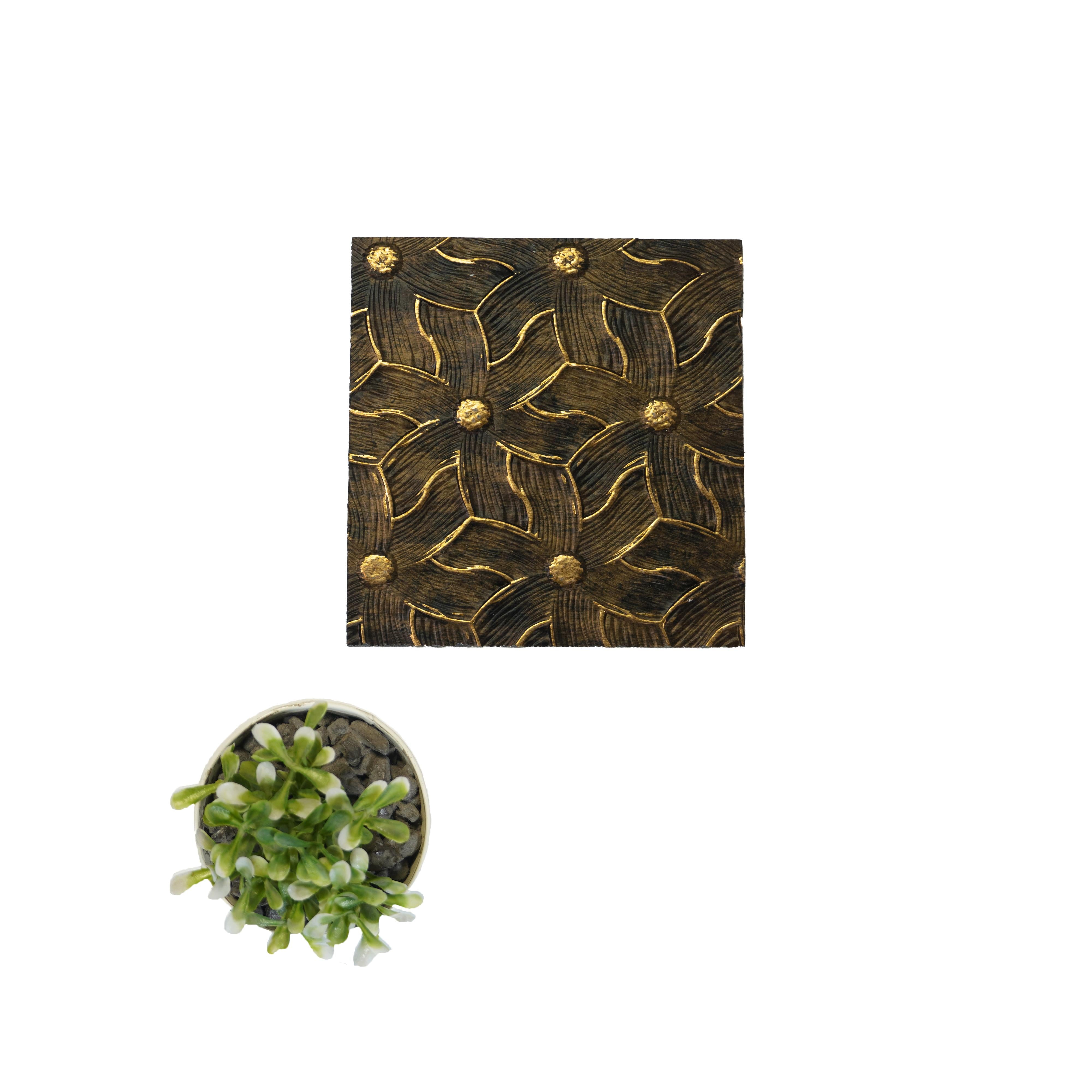 Charcoal Decorative Wall Panel Designer Gold 8x2 Ft - 1166