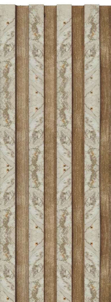 Charcoal Louvers Panel Marble & Stone Brown 8x0.41 Ft - 1181