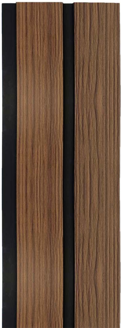Charcoal Louvers Panel Wood Brown 8x0.41 Ft - 1203