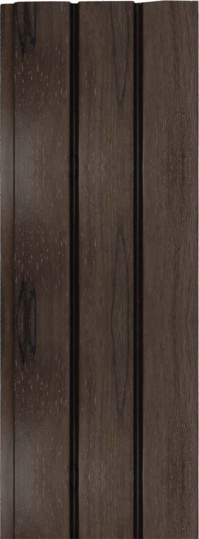 Rafter Charcoal Louvers Panel Wood Brown 8x0.41 Ft - 1205