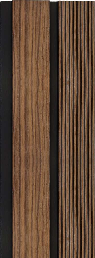 Charcoal Louvers Panel Wood Brown 8x0.41 Ft - 1209