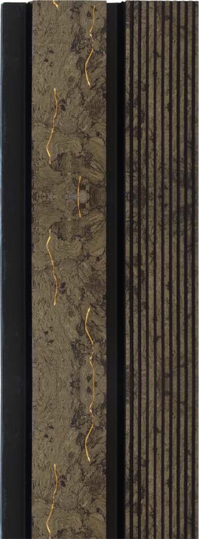 Rafter Charcoal Louver Panel Marble & Stone Brown 8x0.41 Ft - 1210