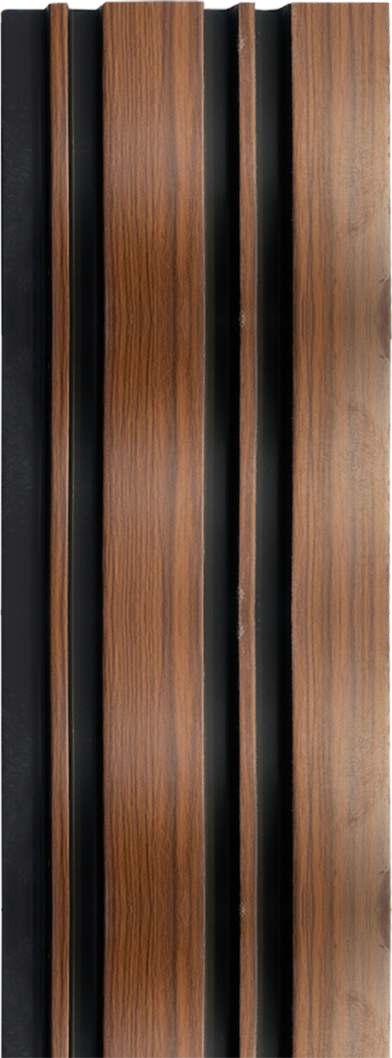 Charcoal Louvers Panel Wood Brown 8x0.41 Ft - 1213