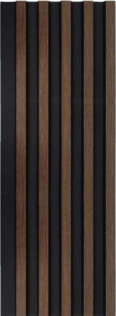 Rafter Charcoal Louvers Panel Wood Brown 8x0.41 Ft - 1219
