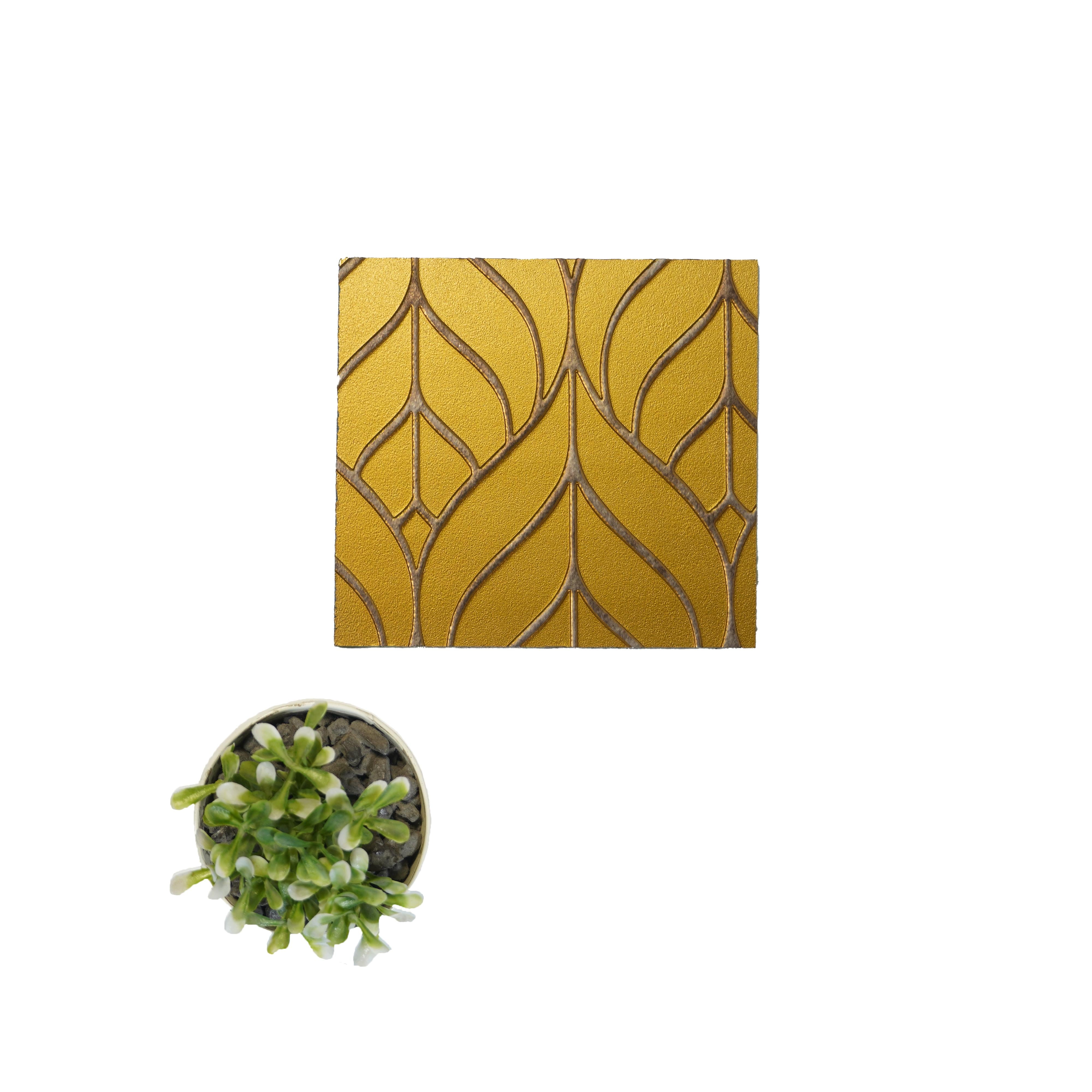 Charcoal Decorative Wall Panel Designer Gold 8x2 Ft - 1238