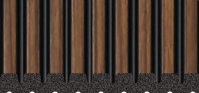 Charcoal Louvers Panel Wood Brown 9.5x1 Ft - Ur 7403