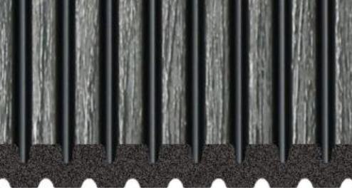 Charcoal Louvers Panel Wood Grey 9.5x1 Ft - Ur 7409
