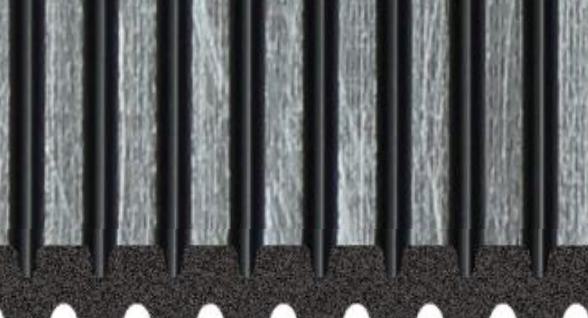 Nexo Charcoal Louvers Wood Grey 9.5x1 Ft - Ur 7410