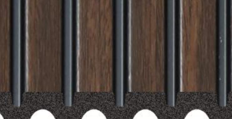 Charcoal Louvers Panel Wood Brown 9.5x1 Ft - Ur 8401