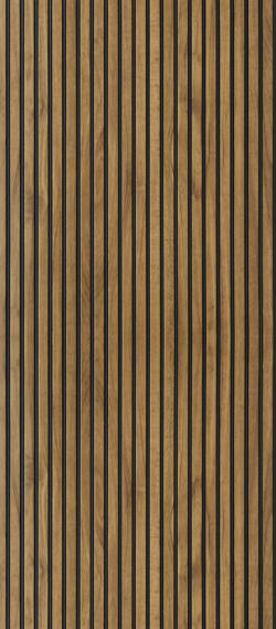 Charcoal Louvers Panel Wood Brown 9.5x1 Ft - Ur 8402