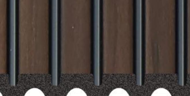 Charcoal Louvers Panel Wood Brown 9.5x1 Ft - Ur 8404