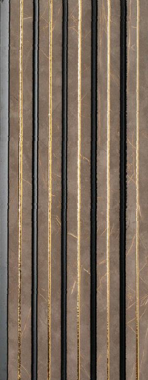 Charcoal Louvers Panel Marble & Stone Brown 8x0.41 Ft - 3514