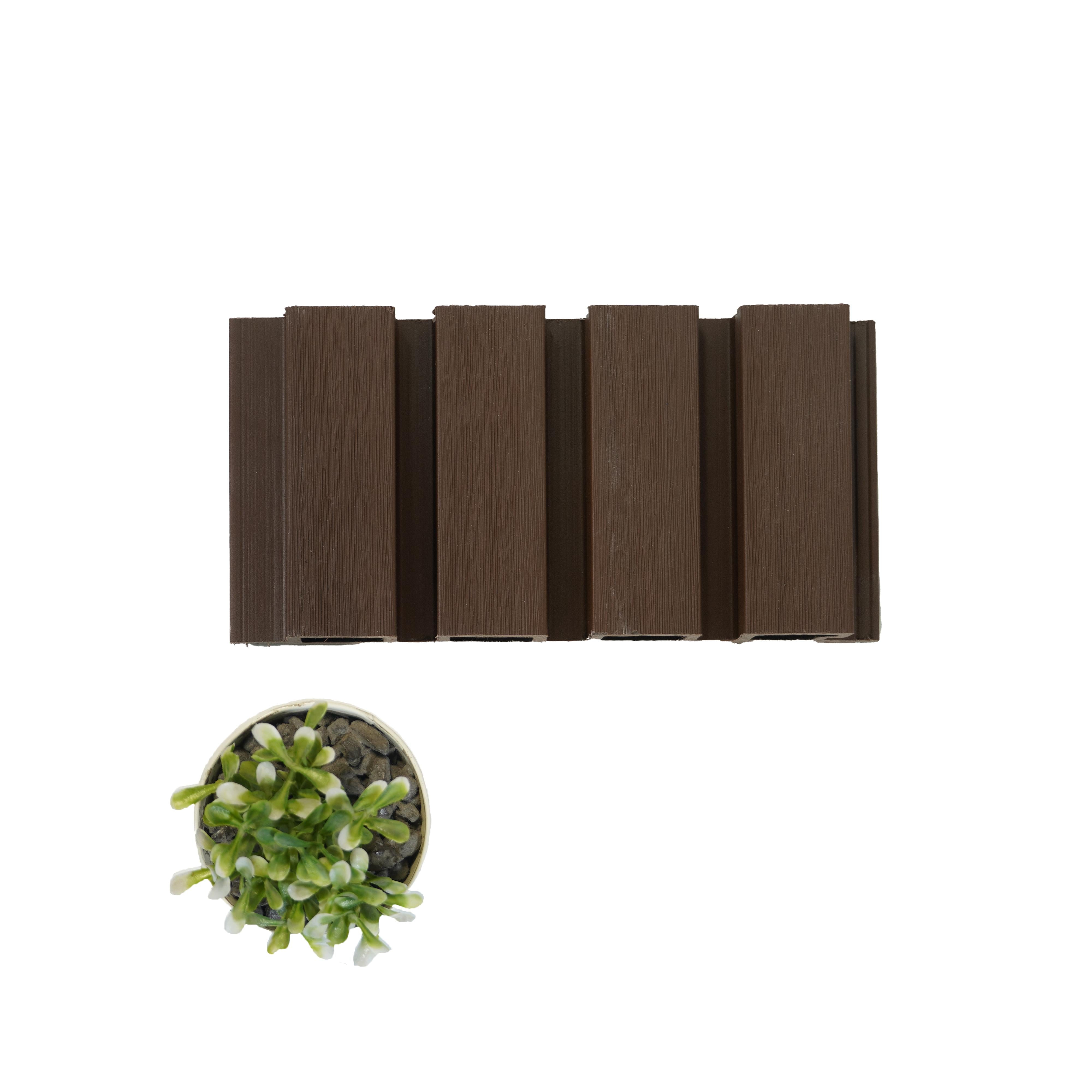African Teak Woodclad Panel Series Wpc Exterior Wall Wood Brown 9x0.71 Ft - Vpex 1