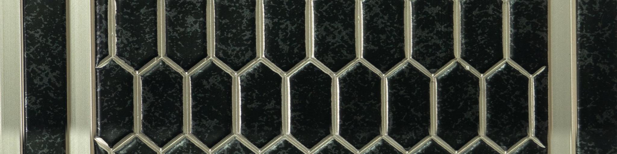 Hexagon Decolux Series Decorative Wall Panel Designer Black 8x0.68 Ft - Vx3016