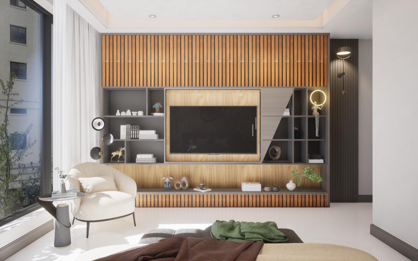 Nogal Archi Louvers Series Charcoal Wood Brown 8x0.41 Ft - 2002