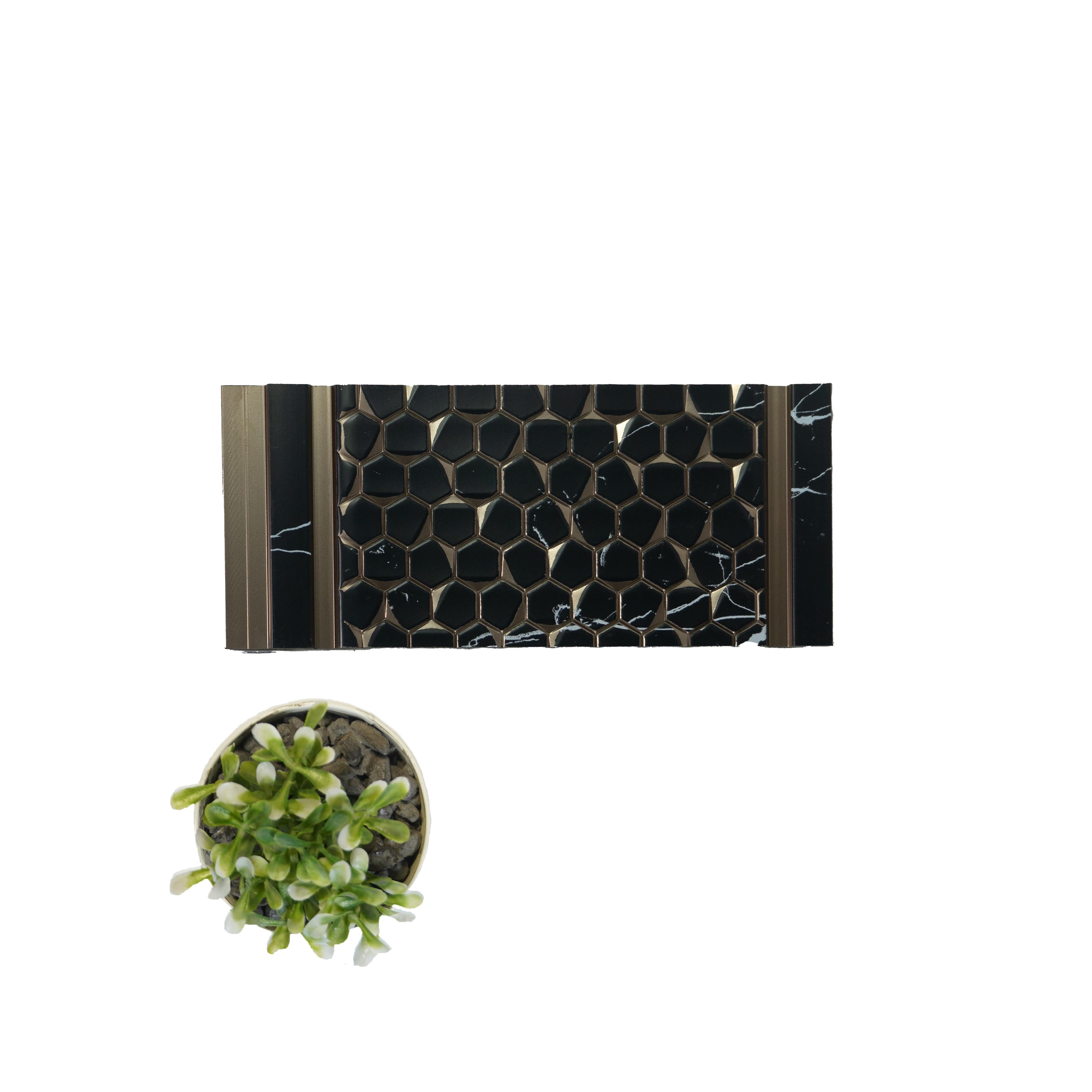 Octa Decolux Series Decorative Wall Panel Designer Black 8x0.68 Ft - Vx3022