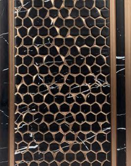 Octa Decolux Series Decorative Wall Panel Designer Black 8x0.68 Ft - Vx3022