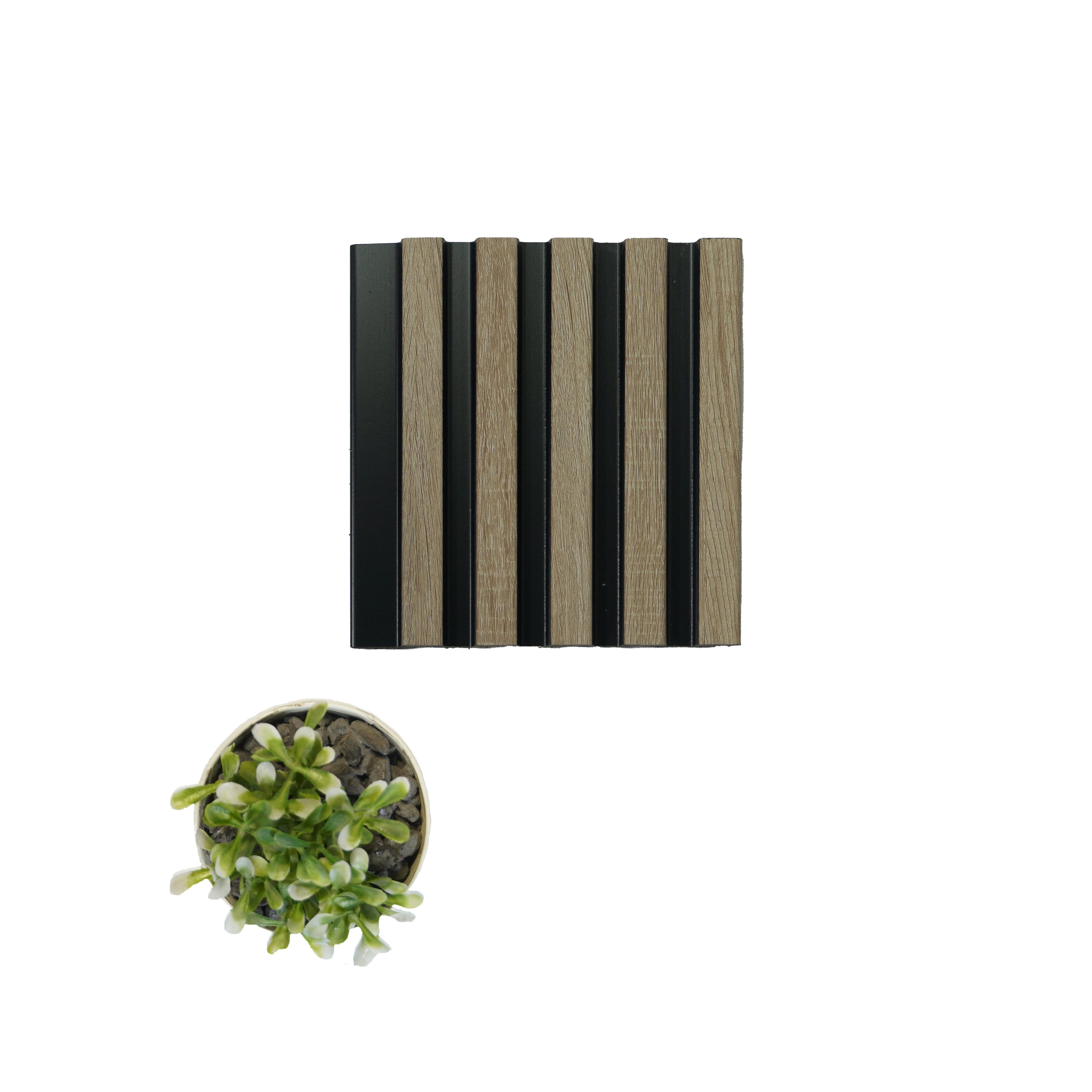 Quercus Archi Louvers Series Charcoal Wood Brown 8x0.41 Ft - 2004