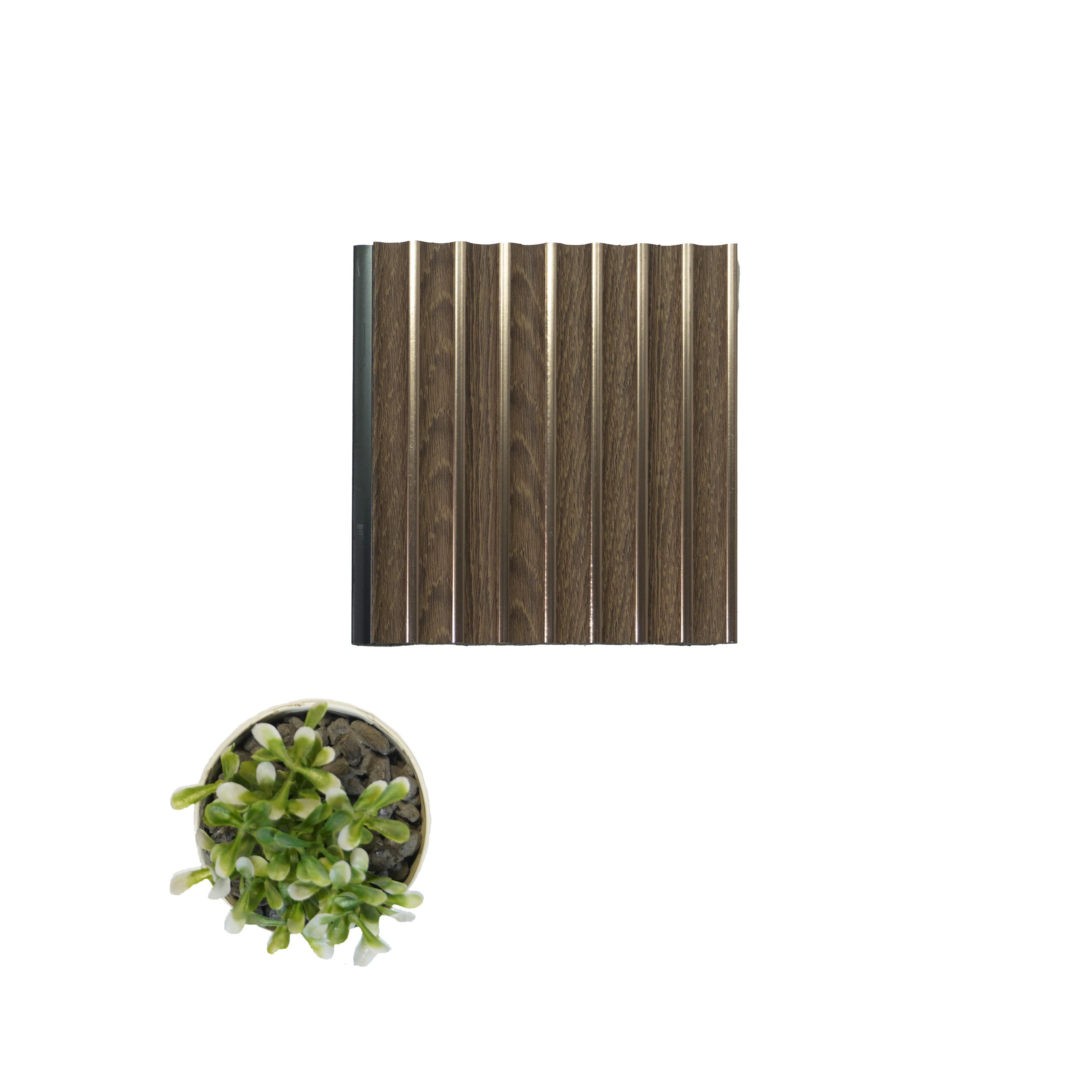 Rey De Madera Archi Louvers Series Charcoal Wood Brown 8x0.41 Ft - 2010