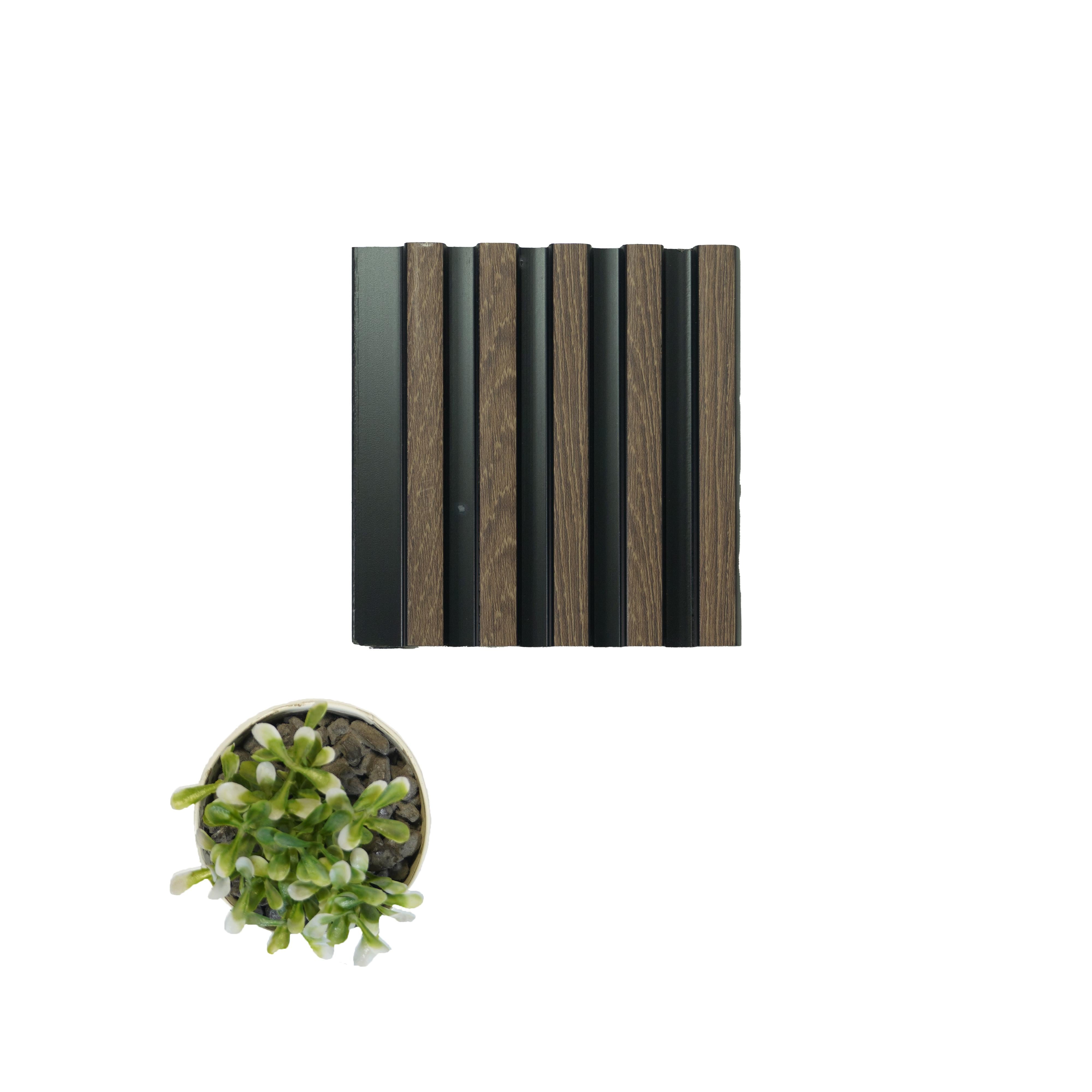 Rey De Madera Archi Louvers Series Charcoal Wood Brown 8x0.41 Ft - 2011