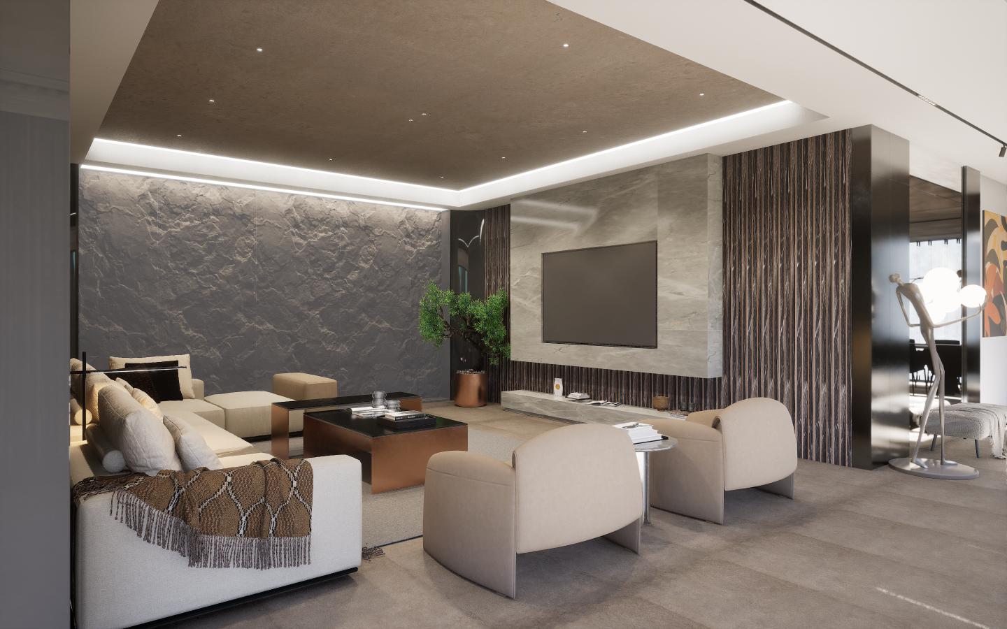 Vivre Louver Series Charcoal Marble & Stone Black 8x0.41 Ft - Vl-16