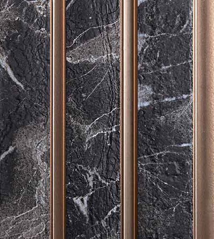 Vivre Louver Series Charcoal Marble & Stone Black 8x0.41 Ft - Vl-16