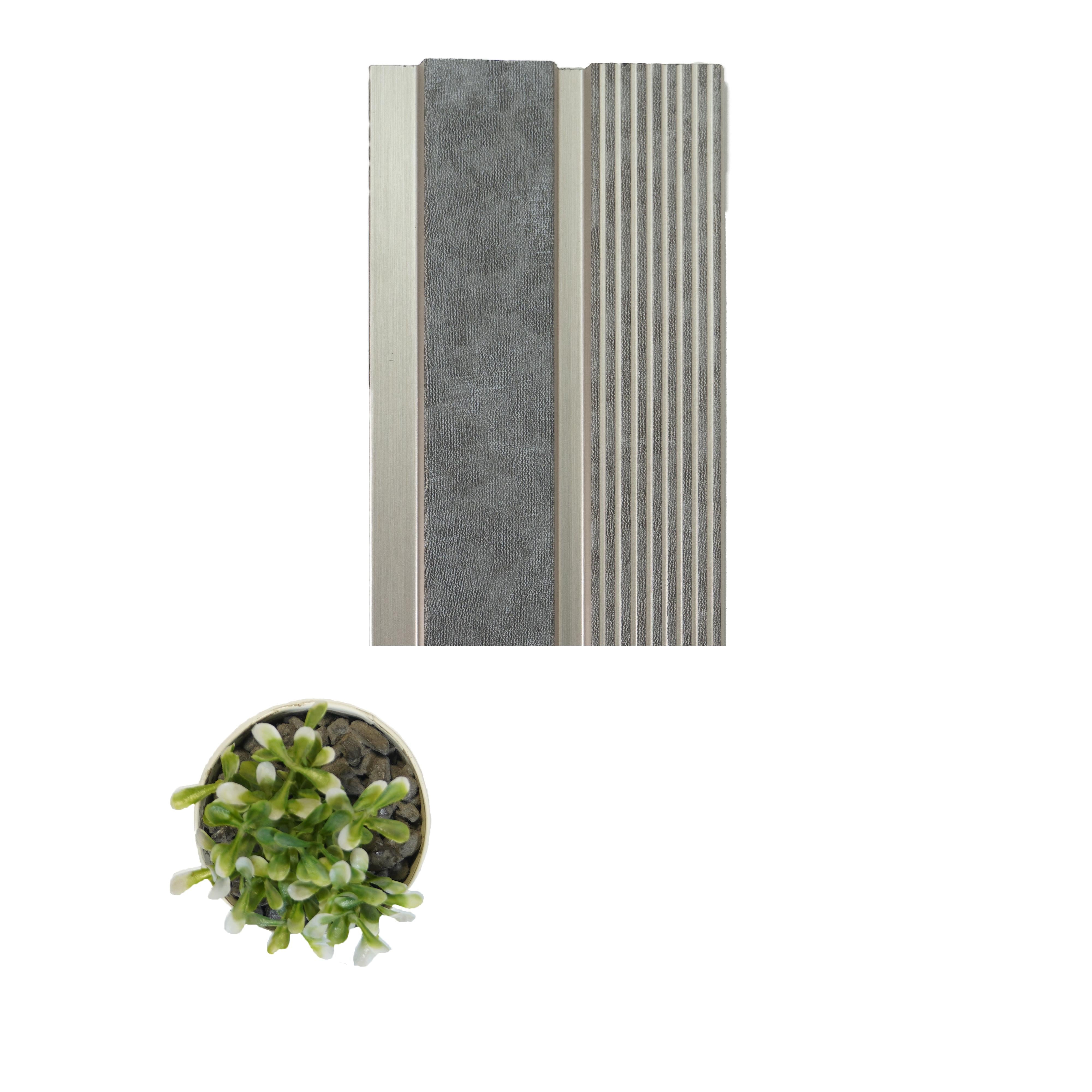 Vivre Louver Series Charcoal Designer White 8x0.41 Ft - Vl-22